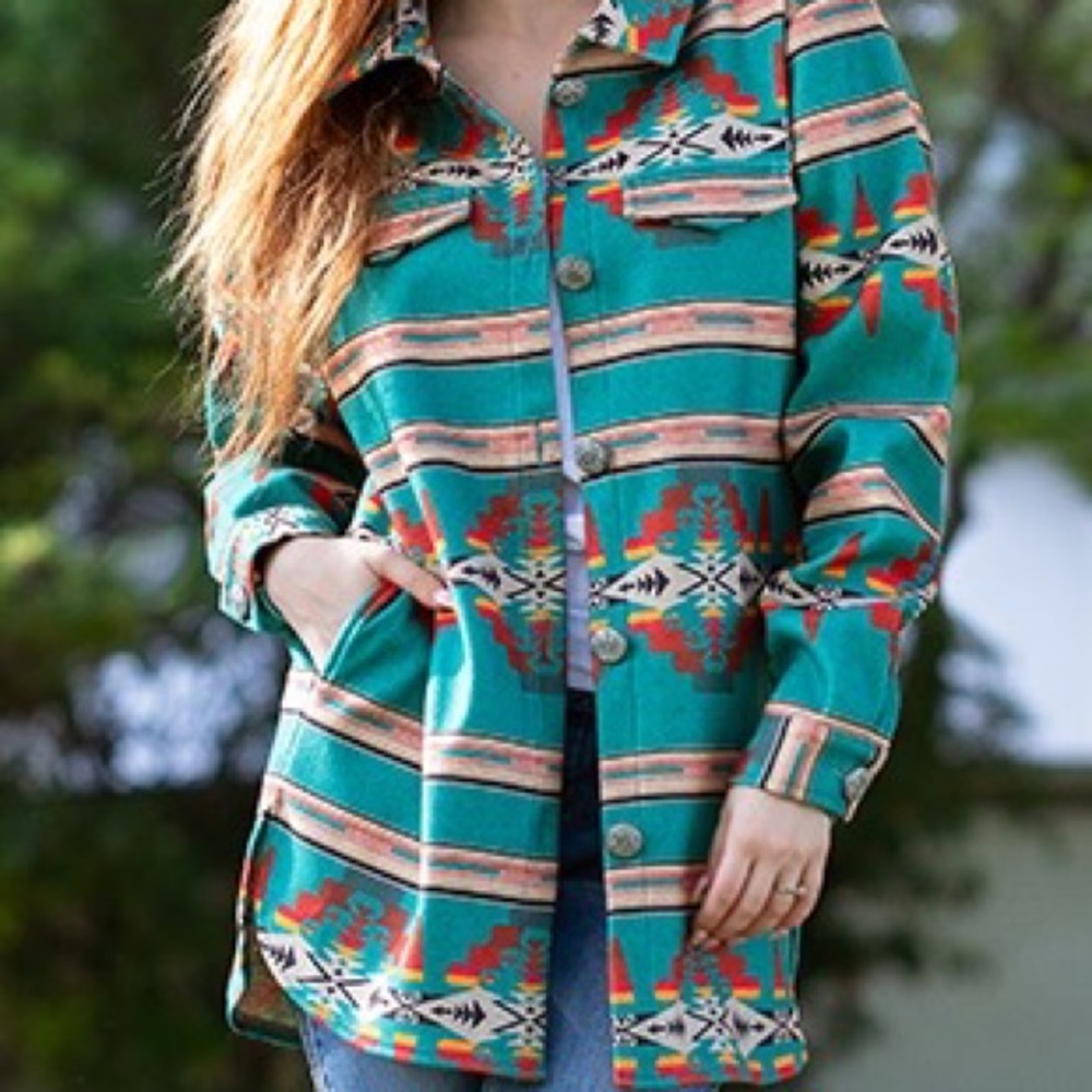 Sunshine & Rodeo Boutique Aztec Shacket